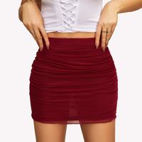 Avidlove Women Hot Skirt Ruched Bodycon Double Layer Club Skirt Lettuce Trim Skirt Office Skirt Mini Skirt