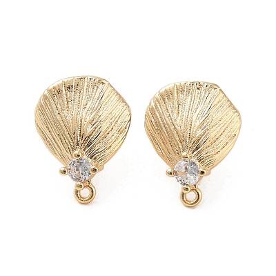 Brass with Clear Cubic Zirconia Stud Earring Findings