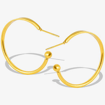 304 Stainless Steel Minimalist C-Shaped Stud Earrings