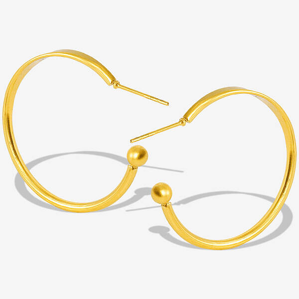 304 Stainless Steel Minimalist C-Shaped Stud Earrings