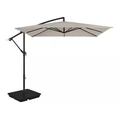 8 ft. Steel Cantilever Patio Umbrella in Riverbed Brown