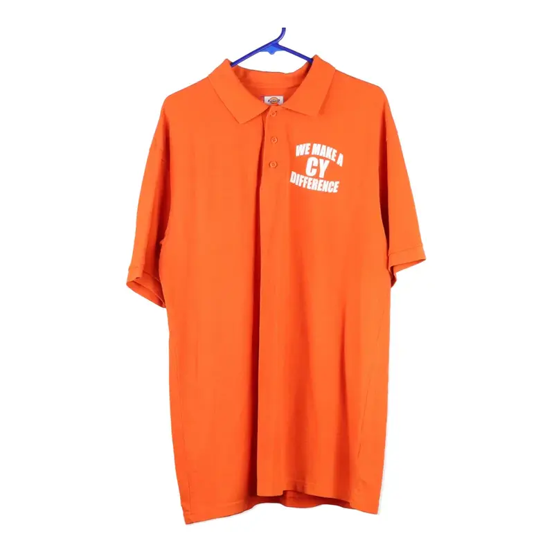 Carhartt Polo Shirt - Large Orange Cotton Blend