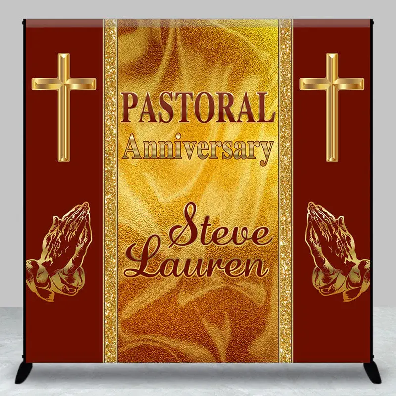 Royal Gold Red Custom Pastoral Anniversary Backdrop