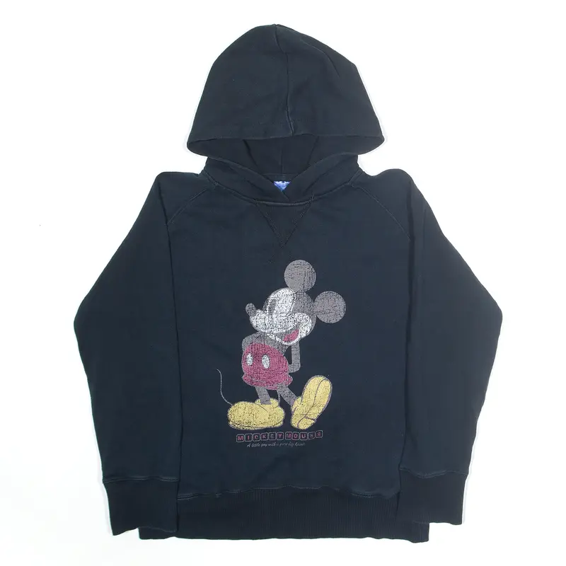 DISNEY Mickey Mouse Hoodie Blue Pullover Womens M