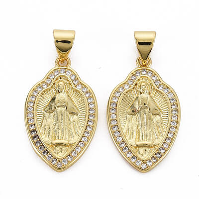 Brass Micro Pave Cubic Zirconia Pendants