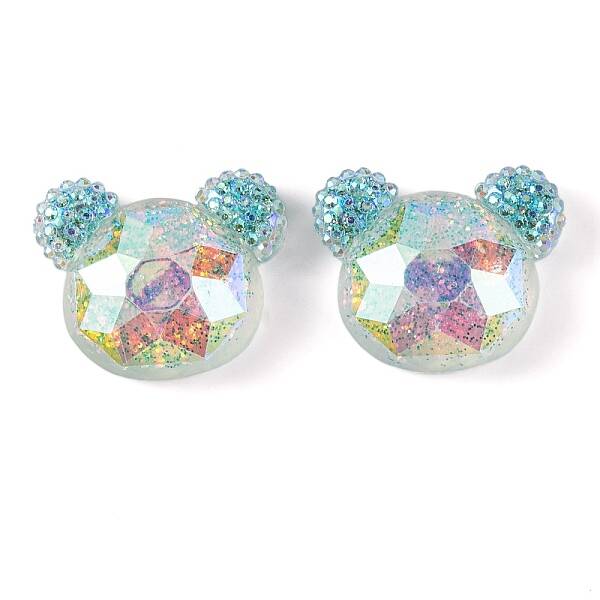 Transparent Epoxy Resin Bear Head Decoden Cabochons