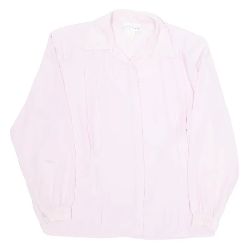CHORUS LINE Womens Bardot Blouse Pink Collared Long Sleeve M