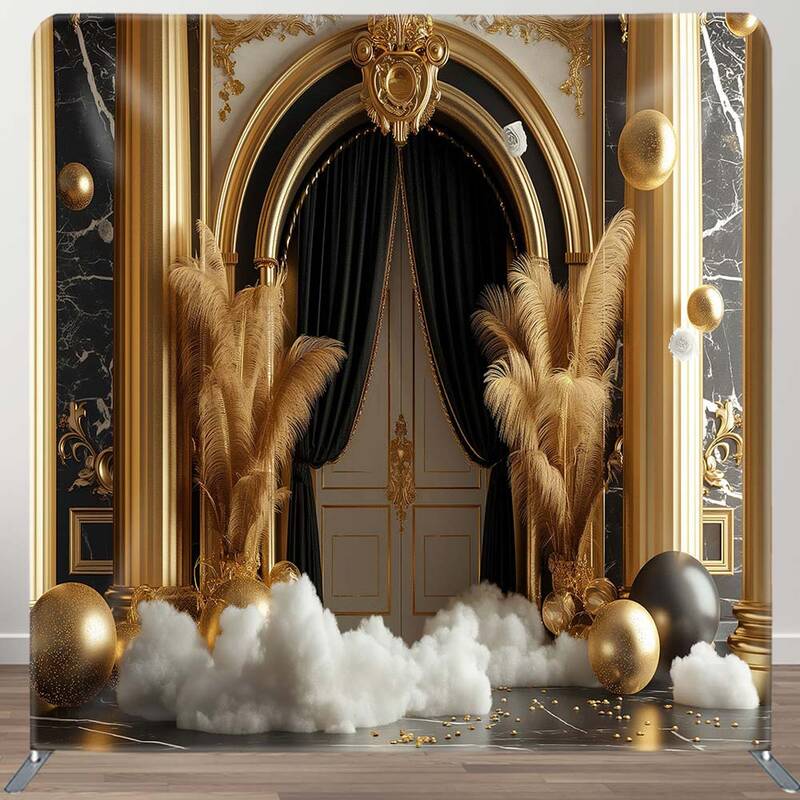 Aperturee Luxury Gold Arch Door Photography Tension Backdrop | Photo Studio Backdrop | Backdrop Photography Ideas | Best Phot...