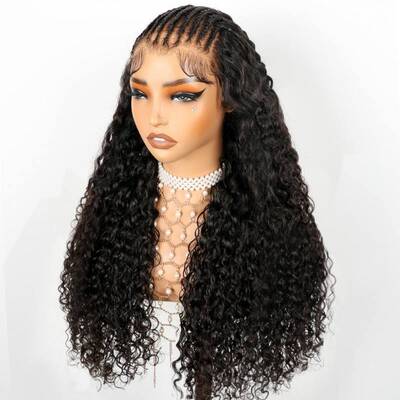 Ashimary Pre-Braided Styles 10x6 Parting Max Pre Cut Transparent Lace Frontal Glueless Wig Put On & Go Human Hair Wig