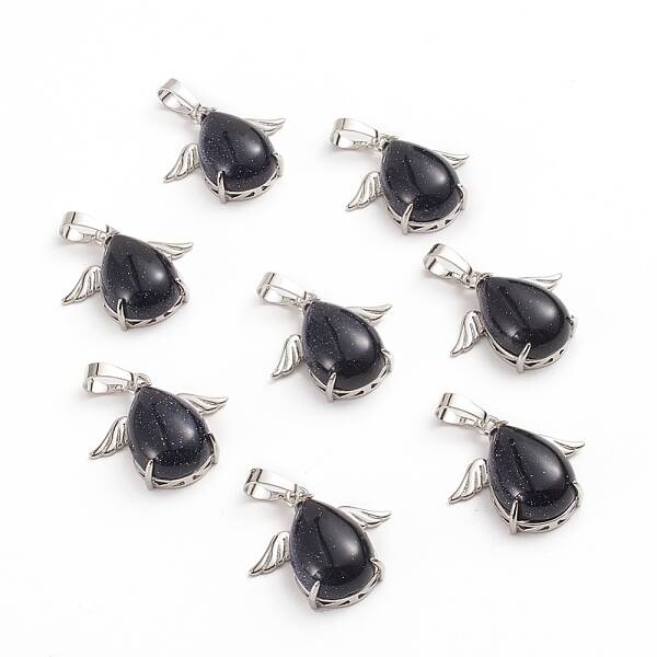 Synthetic Blue Goldstone Pendants
