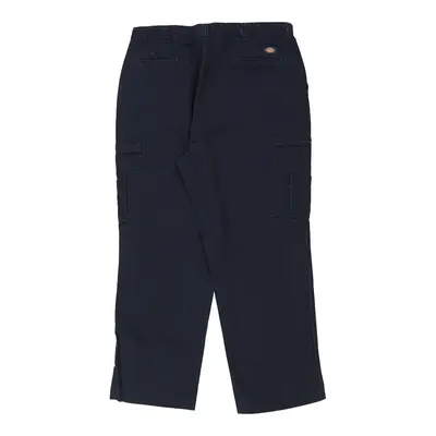 Dickies Cargo Trousers - 38W 32L Navy Cotton Blend