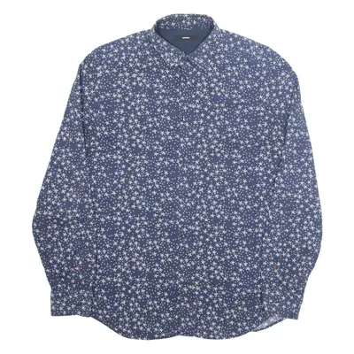 DIESEL Mens Shirt Blue Floral Long Sleeve L