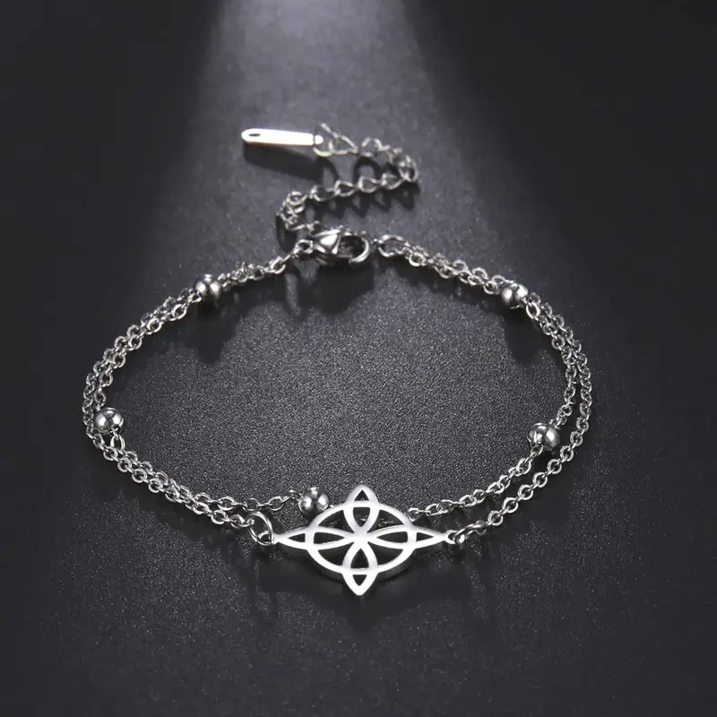 Double-layer cross knot bracelet niche creative versatile simple high-end design bracelet