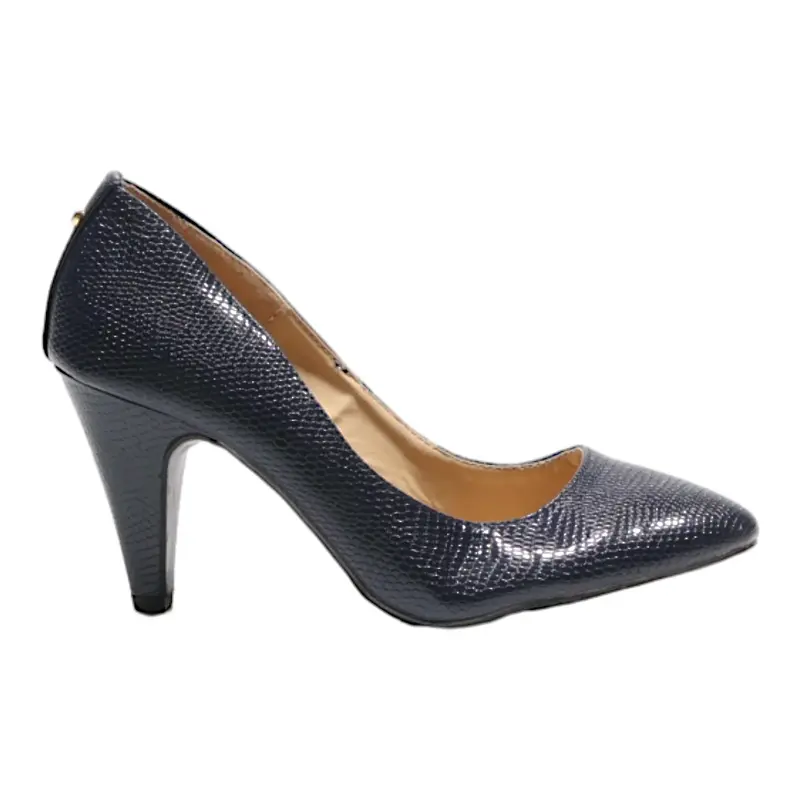 HEAD OVER HEELS BY DUNE Pump Heels Blue Leather Womens UK 6