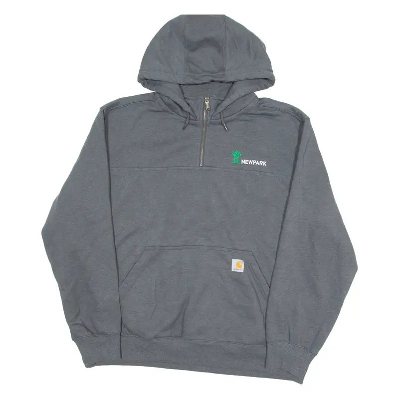 CARHARTT Loose Fit 1/4 Zip Mens Grey Hoodie 2XL