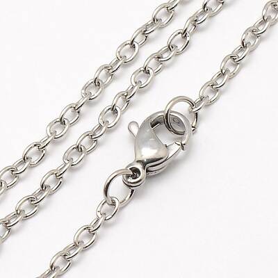 Tarnish Resistant Trendy Unisex 304 Stainless Steel Cable Chain Necklaces