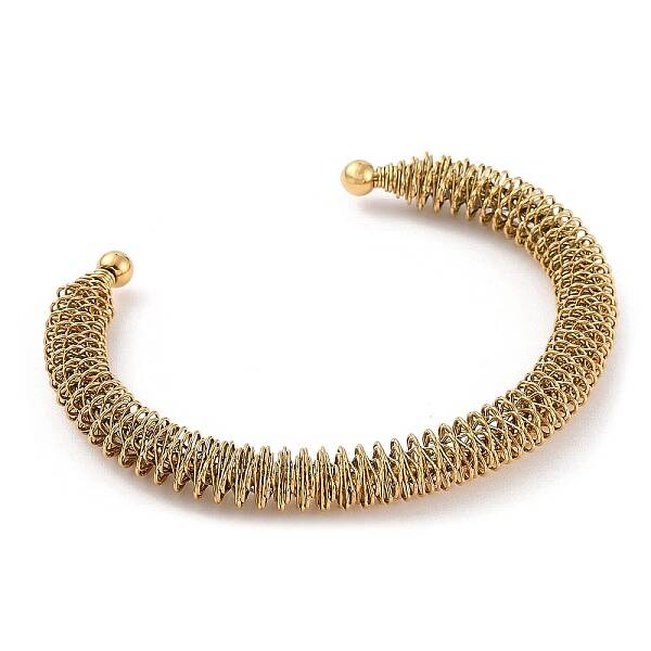Ion Plating(IP) 304 Stainless Steel Wire Wrap Open Cuff Bangle