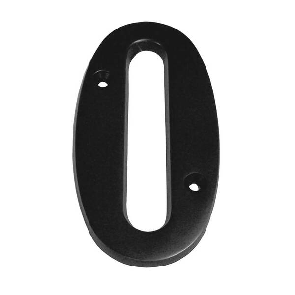 Better Home Products 4 Solid Brass House Number #0, Matte Black