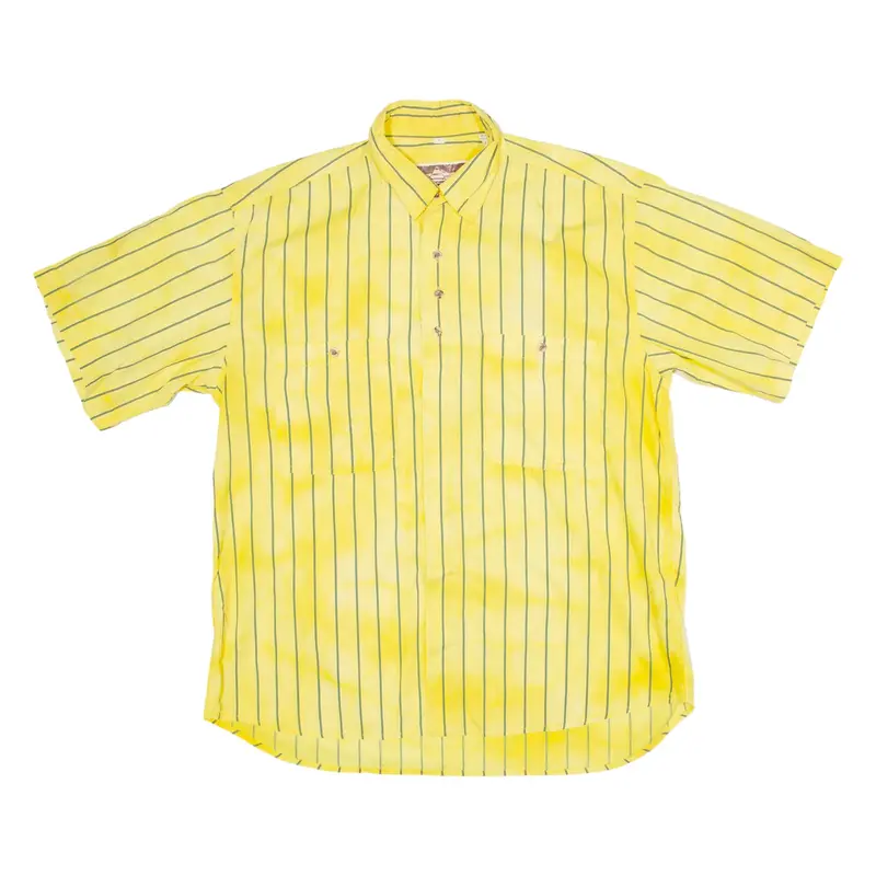 FRYDAY Mens Shirt Yellow Striped L