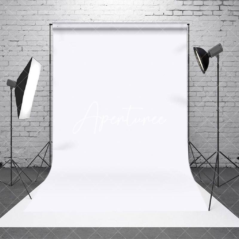Pure White Solid Color Portrait Photo Booth Backdrop - Aperturee
