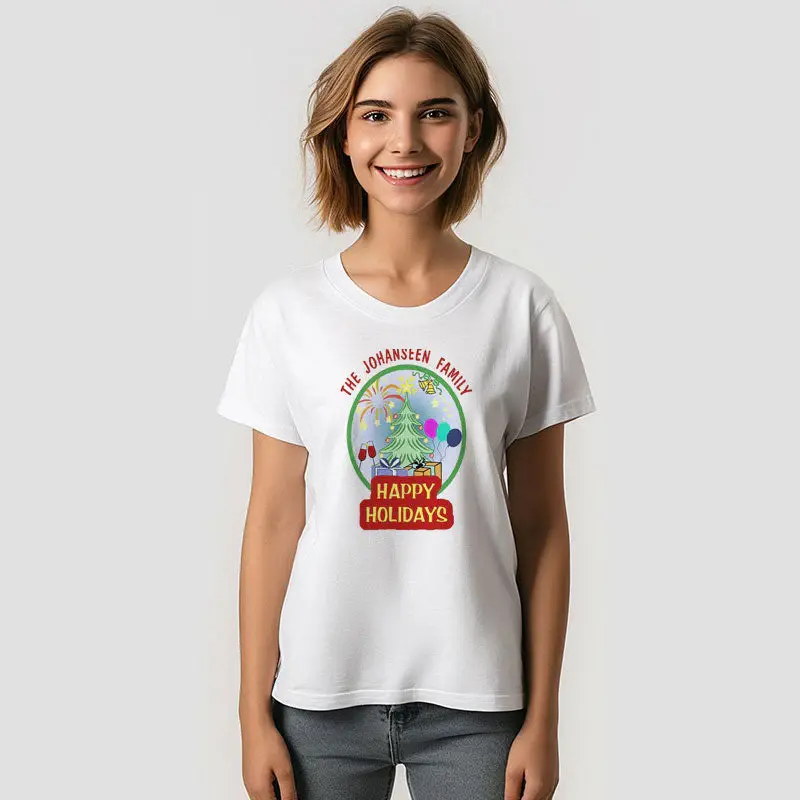 Happy Holidays Xmas Retro Family Reunion T-Shirt