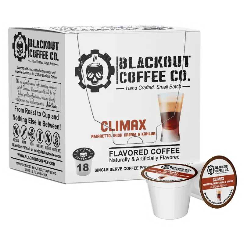 Climax [Amaretto, Irish Cream & Kahlua) Flavored Coffee Pods 18CT - Best Irish Coffee