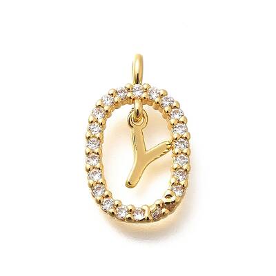 Brass Micro Pave Cubic Zirconia Pendants
