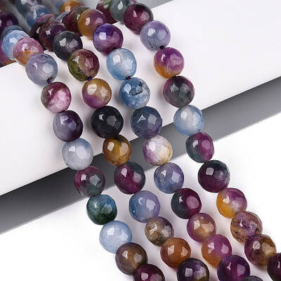 Dyed Natural White Jade Beads Strands