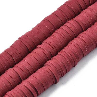 Flat Round Handmade Polymer Clay Beads