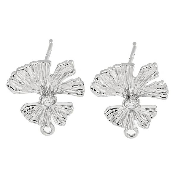 Brass Micro Pave Cubic Zirconia Stud Earring Findings