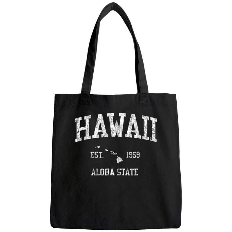 Hawaii Tote Bag Vintage Sports Design Hawaiian Islands Tote Bag
