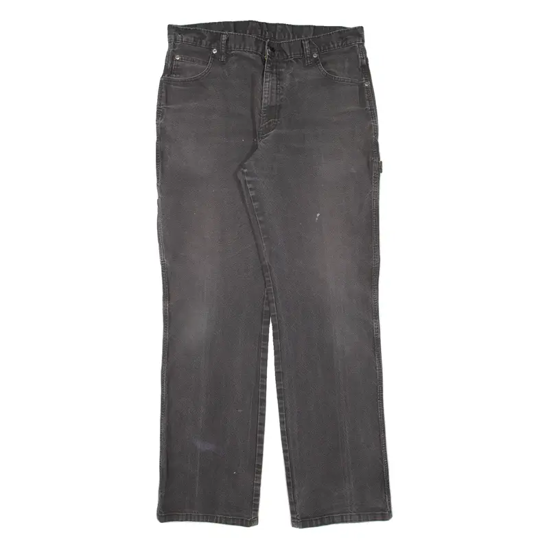 DICKIES Carpenter Workwear Mens Jeans Black Regular Straight W34 L32