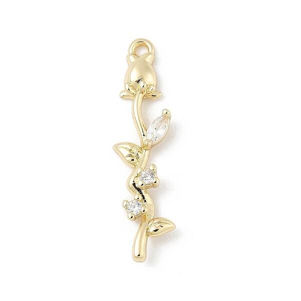 Brass Micro Pave Cubic Zirconia Pendants