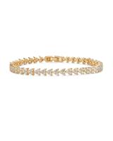 PAVOI 14K Gold Plated Cubic Zirconia Trinity Classic Tennis Bracelet - Dainty Bracelets for Women