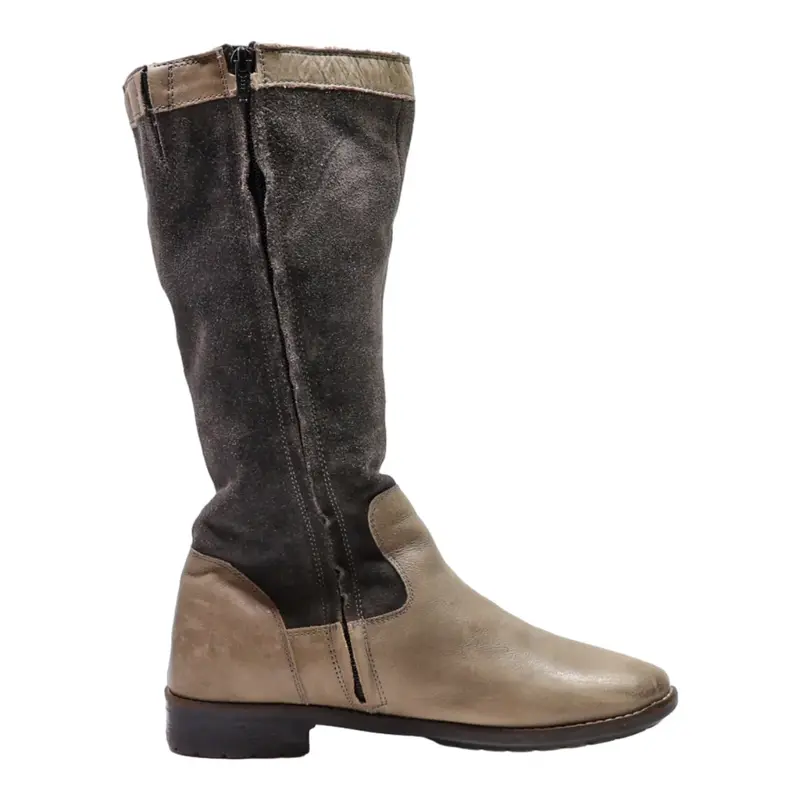 GEOX High Boots Grey Leather Womens UK 4.5