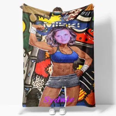 Personalized Face Power Body Building Woman Blanket - Lofaris