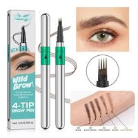 Waterproof Eyebrow Pen, 1 Count 4 Fork Tip Liquid Eyebrow Pencil, Long Lasting Eyebrow Pen, Brow Styling Brush, Eye Brow Make...