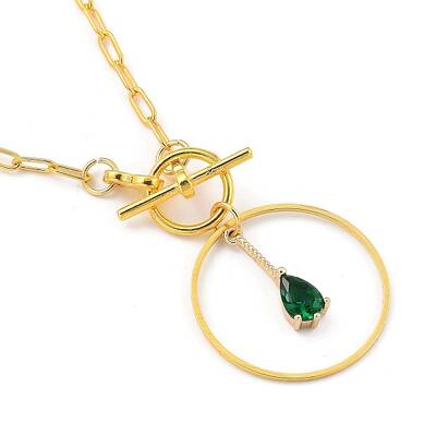Teardrop Transparent Glass Pendant Necklaces