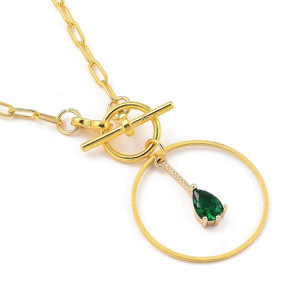 Teardrop Transparent Glass Pendant Necklaces