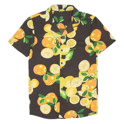 Mens Shirt Orange Crazy Pattern S