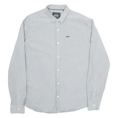 DIESEL Denim Look Mens Plain Shirt Grey Long Sleeve L