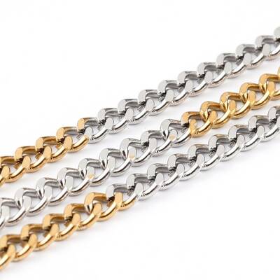 Two Tone 304 Stainless Steel Curb Chains