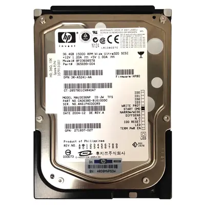 357913-001 HP 36.4GB Ultra-320 SCSI 15000 3.5-inch Hard Drive