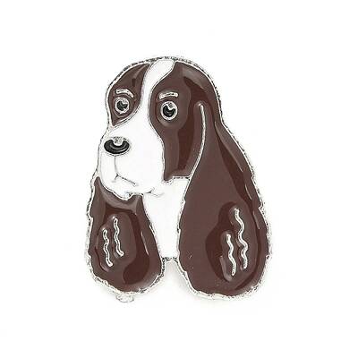 Dog Enamel Pin with Brass Butterfly Clutches