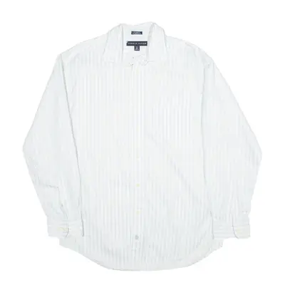 TOMMY HILFIGER Shirt Blue Striped Long Sleeve Mens M