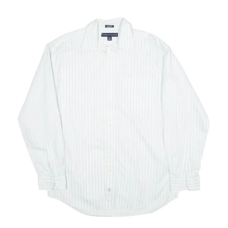 TOMMY HILFIGER Shirt Blue Striped Long Sleeve Mens M