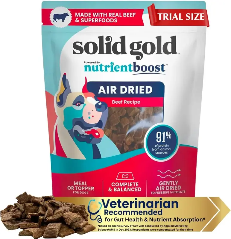 Solid Gold Air-Dried Treat & Meal Topper for Dogs, Nutritious, Delicious, Superfood Boost
