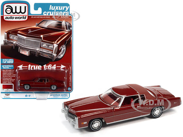 1975 Cadillac Eldorado Firethorn Red Metallic with Rear Section of Roof Matt Dark Red \