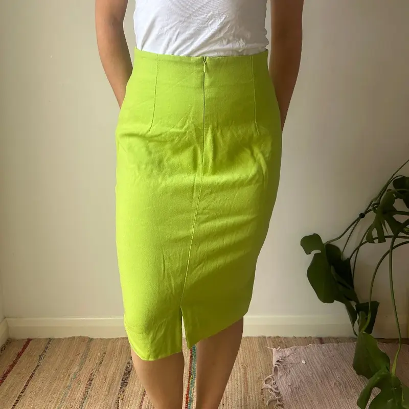 Gianni Versace Midi Skirt - 27W UK 8 Green Wool