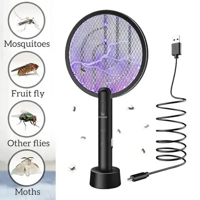 4000V Electric 2-in-1 Insect Zapper & Killer Rechargeable 1200mAh Battery Safe 3-Layer Mesh Indoor/Outdoor Use Hanging Cordl...